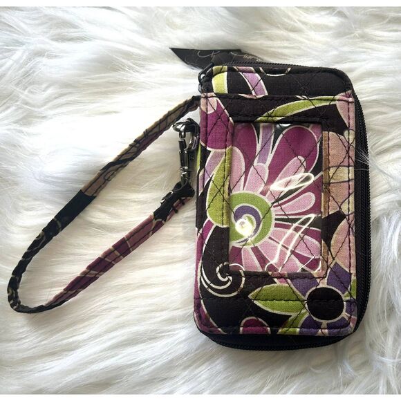 Vera Bradley Zipper Wristlet Wallet Purple Punch ID Holder Womens - Picture 2 of 3